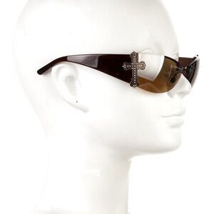 Rimless Shield  Loree Rodkin Limited Edition Rhinestone CROSS Sunglasses By Sama